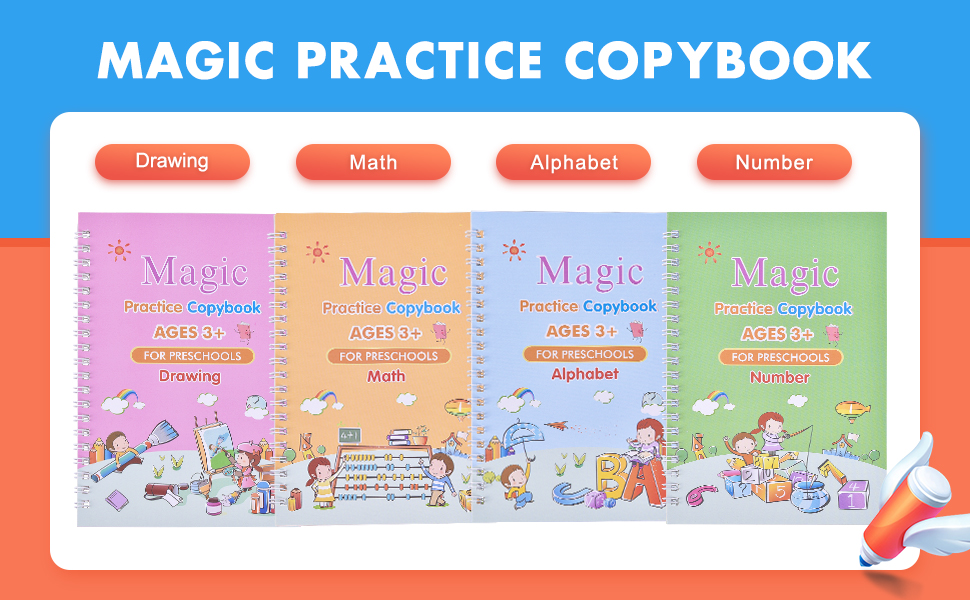 Magic Practice Copybook Set - Improves Children&#39;s cognitive writing ability and motor skills.