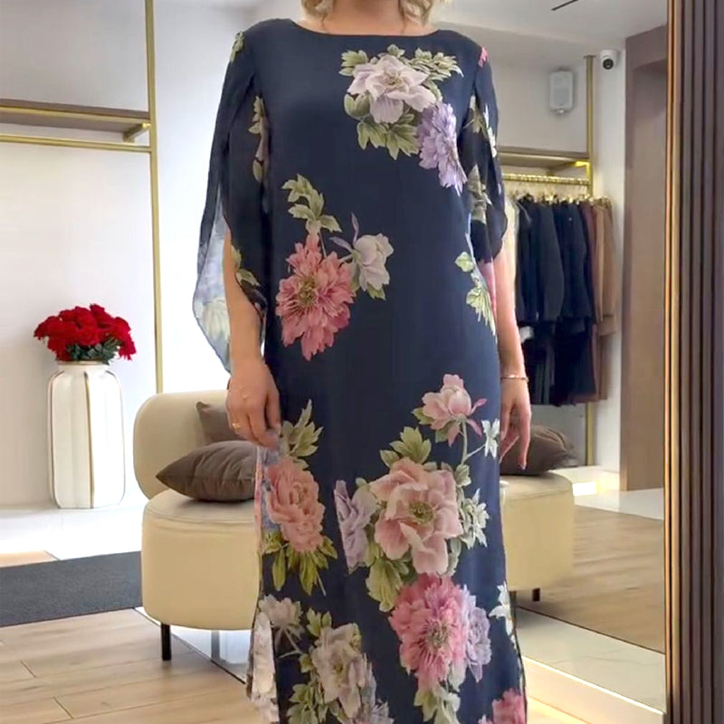 Elegant long women's printed dress