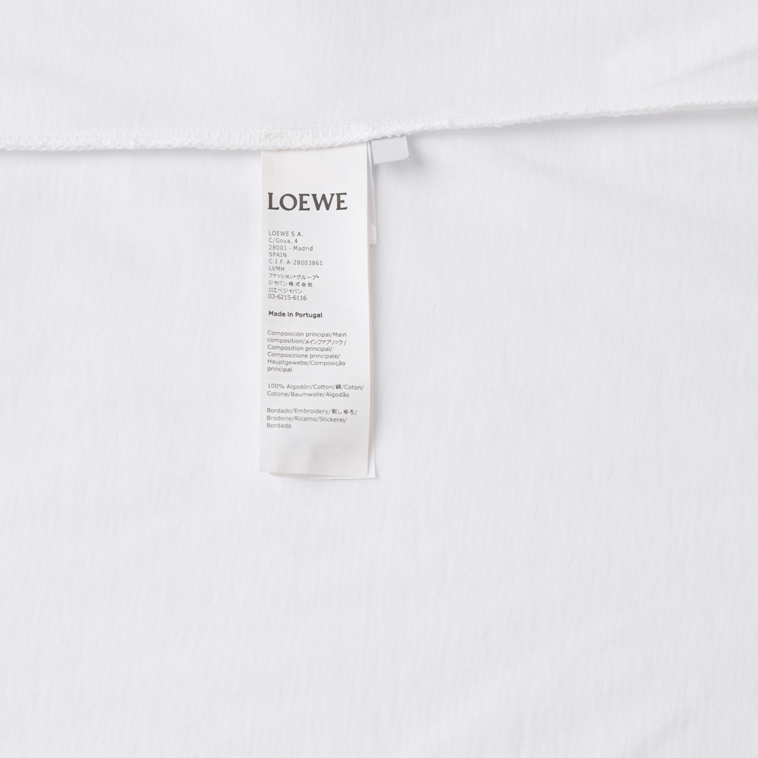 LOEWE羅意威哈爾系列火焰短袖白色款洗滌圖