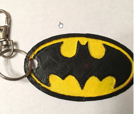 3D Printed Batman Logo Keychain