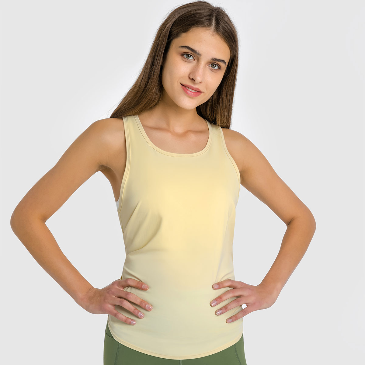 Hergymclothing yellow sports crop vests online shopping