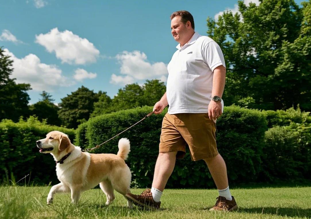 A guy playing with his dog in short sets.