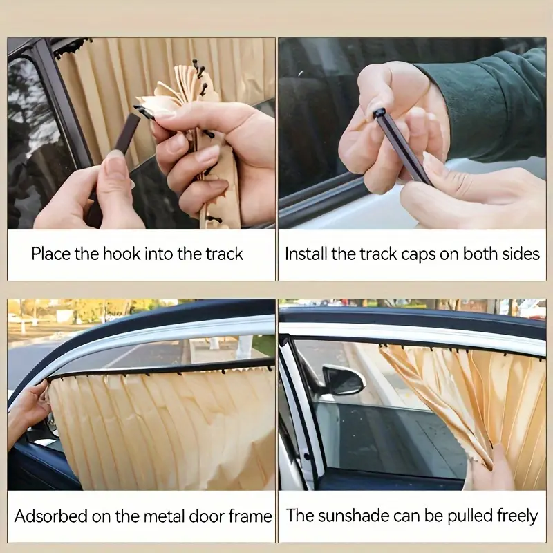 4 car sunshades window privacy protection curtains retractable uv protection shades for car windows sun blocking and heat insulating side window shades car curtains details 6
