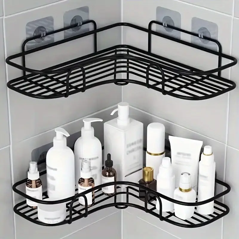 1pc bathroom shelf shower caddy rack bathroom kitchen no punching   storage rack shower shelf shampoo storage rack holder bathroom accessories details 1