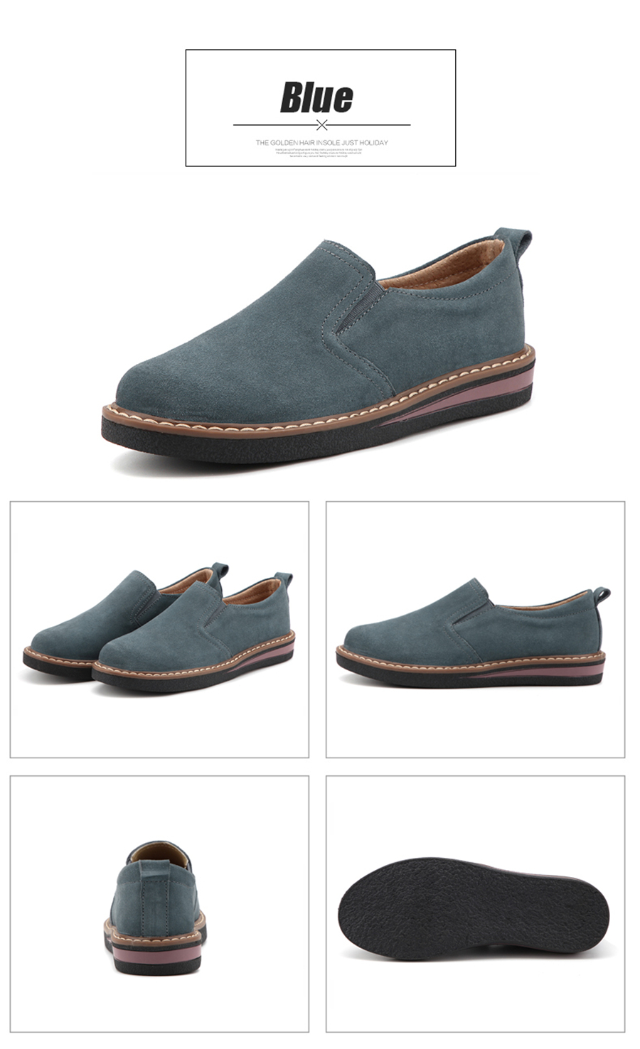 STS BRAND 2019 New Spring Women Flats Sneakers Suede Leather Round Toe Shoes Casual Shoes Women Slip On Flat Loafers Fazz Oxford (17)