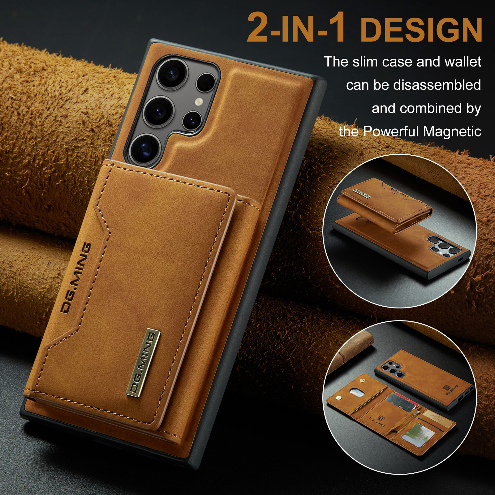 in Detachable Leather Wallet Phone Case Phone Cases