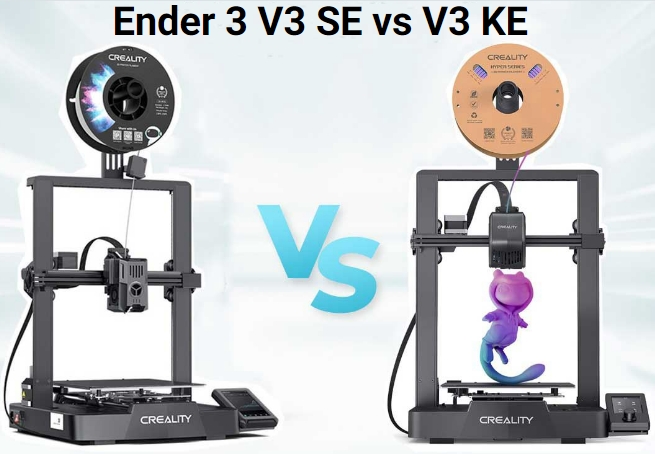 Creality Ender 3 V3 SE と Ender 3 V3 KE 深さの比較