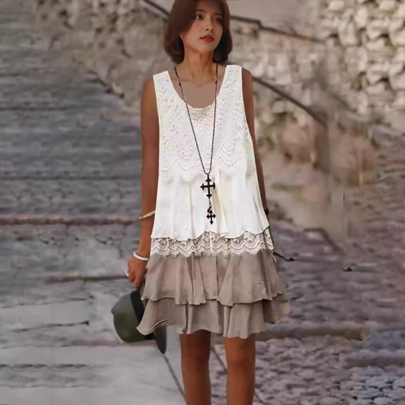 Women's Fashion Sleeveless Patchwork Dress