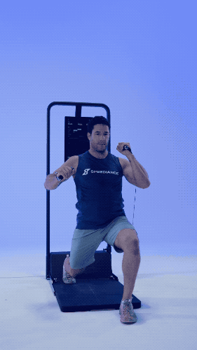 Lunge Hold Chest Press and Overhead Press