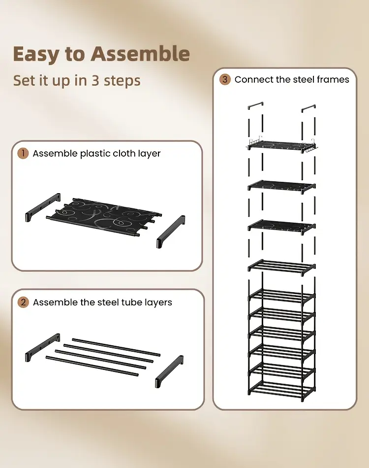     tiers adjustable kitchen shelves kitchen organizers and storage black metal storage shelf with hooks spice rack shoe rack pots and pans organizer home decor for kitchen pantry bathroom christmas halloween decorations details 5