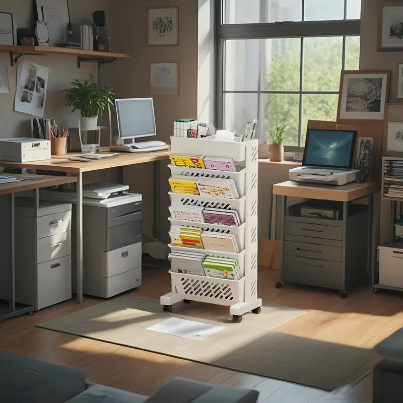office and home portable simple bookshelf floor standing   rack book storage rack cart desk side storage rack suitable for books tablets classroom office and home document storage details 4