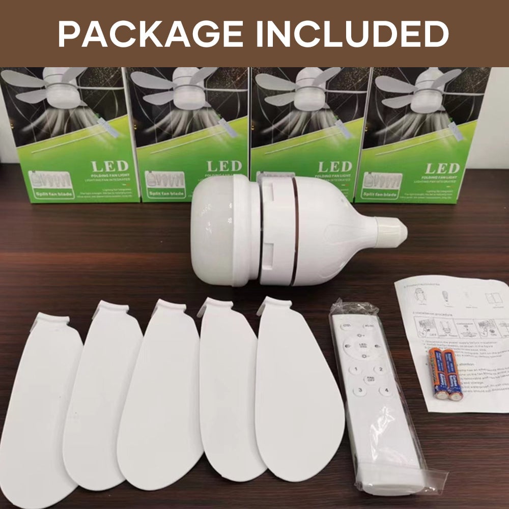 2-in-1 LED Ceiling Fan Light with Remote Control, E27E26/B22 Base