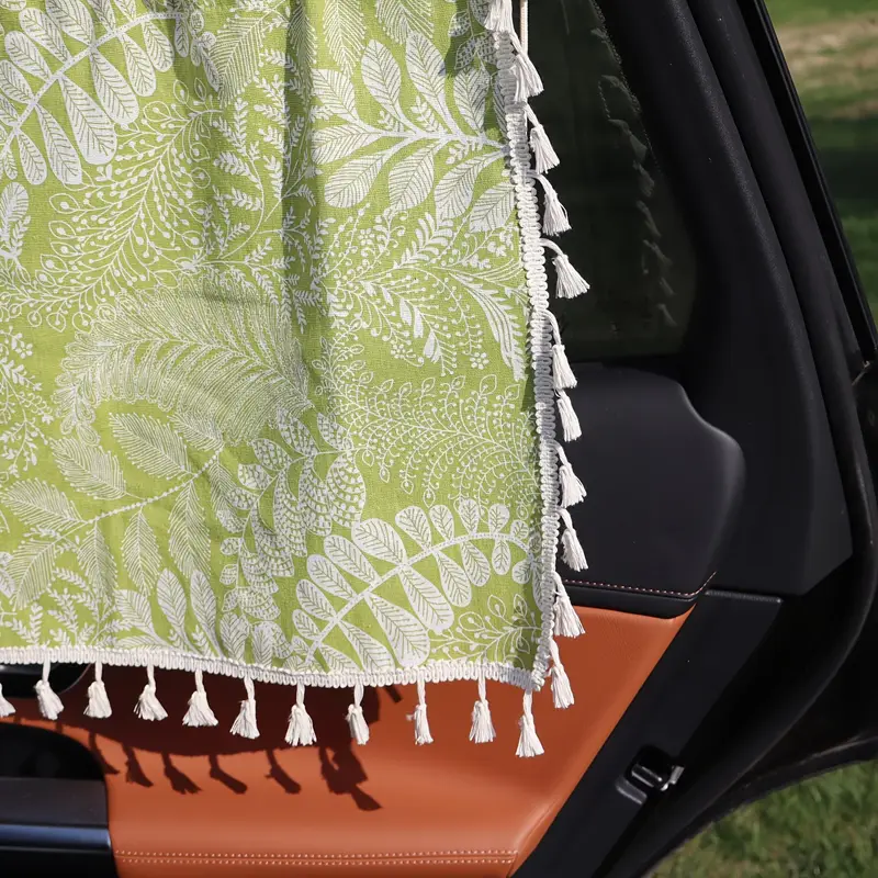 1pc bohemian print car window curtain 50x70cm polyester privacy shade universal fit vehicle sunshade for privacy and sun protection details 3