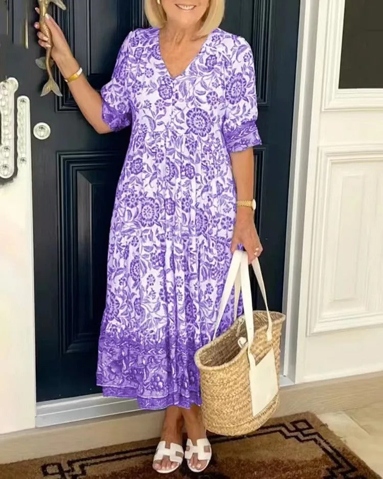 V-Neck Boho Dress