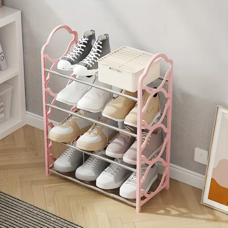 1pc of 4 tier simple and practical shoe rack hallway furniture shoe storage rack   and space saving floor standing independent shoe cabinet suitable for entrance foyer hallway and   details 2