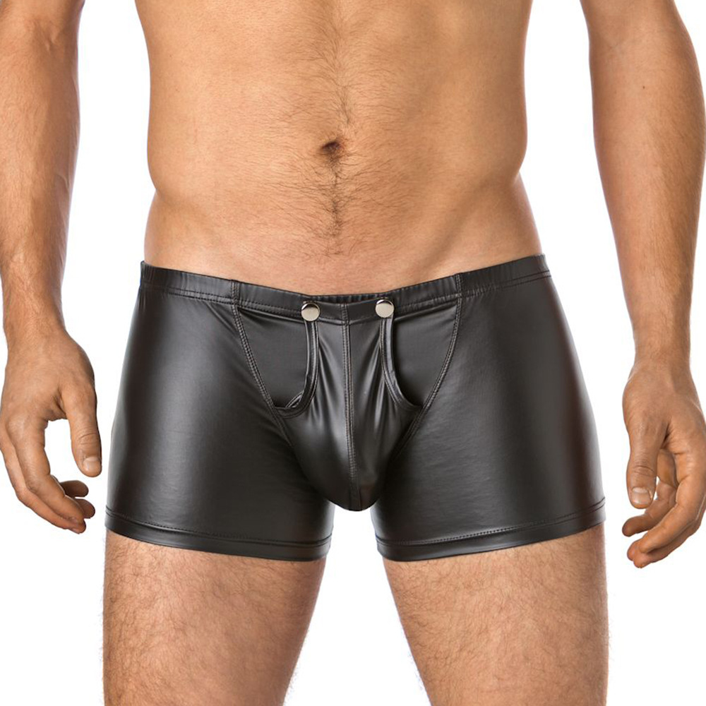 Men‘s Imitation Leather Underwear Sexy Boxer Briefs