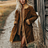 Retro Suede Trench Coat Women's Long Jacket