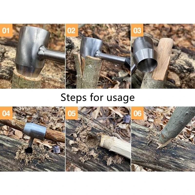 JACHOM Bushcraft Hand Auger Wrench, Bushcraft Survival Tools, Scotch Eye  Wood Auger, Bushcraft Gear and Wood Dowel Maker