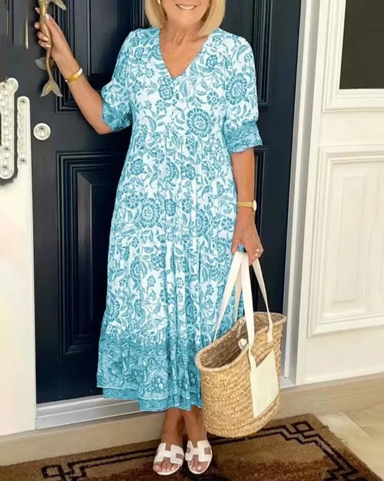 V-Neck Boho Dress