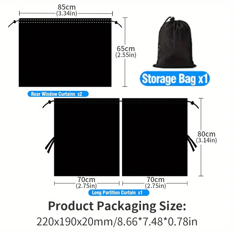   car curtain set 95 sun blocking privacy shades for rear side windows   suv sunshade for camping and road trips details 6