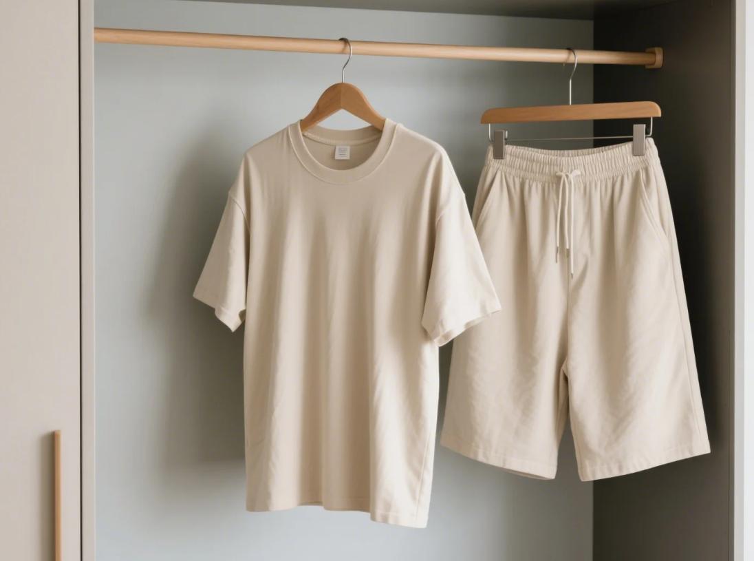 A casual big and tall men's short set.