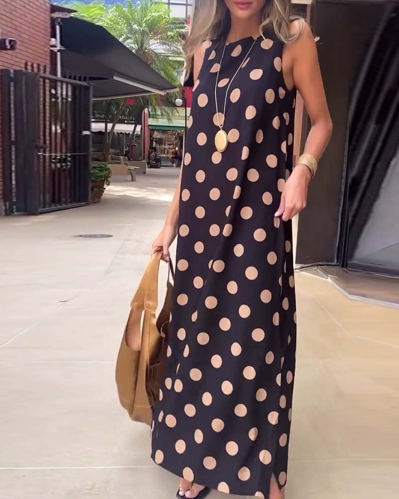Sleeveless slit maxi dress