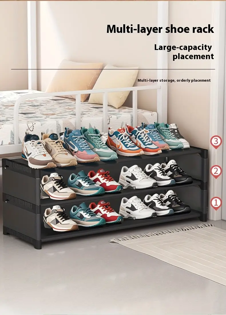 2 tier under bed shoe rack with curtains and wheels space saving storage organizer for dorms and homes white black waterproof plastic multi compartment design for secure footwear storage shoe storage organizer under bed storage details 1