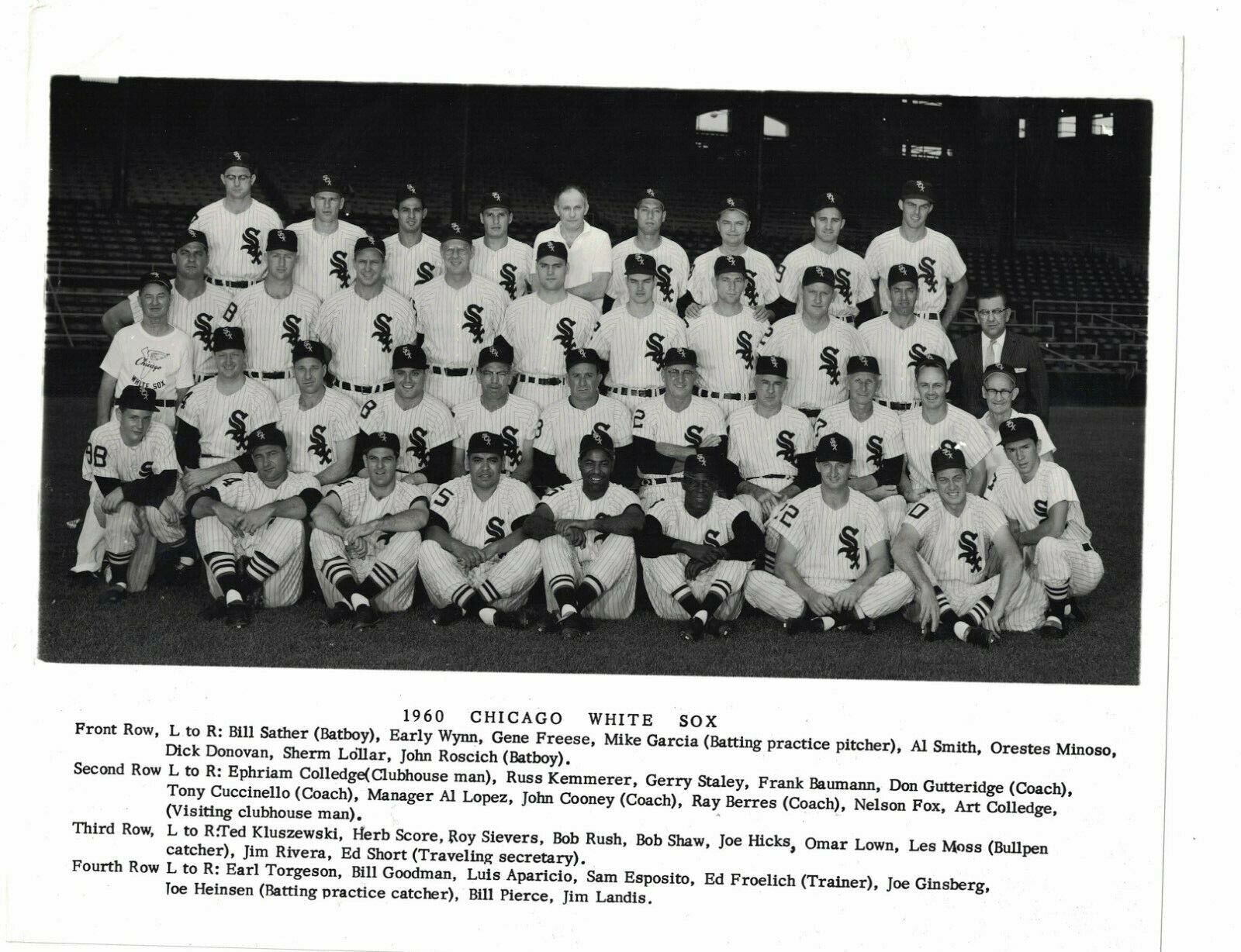 Vintage 1960 Chicago White Sox 8x10 Baseball Team Issue Photo Poster painting CH131