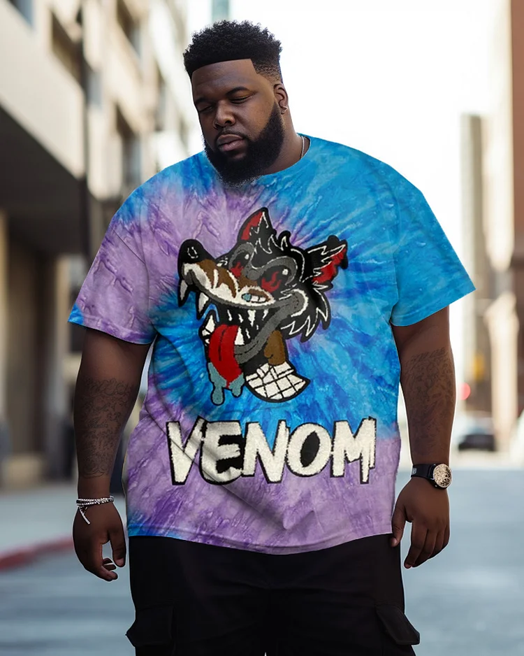Large size men's graffiti t-shirt