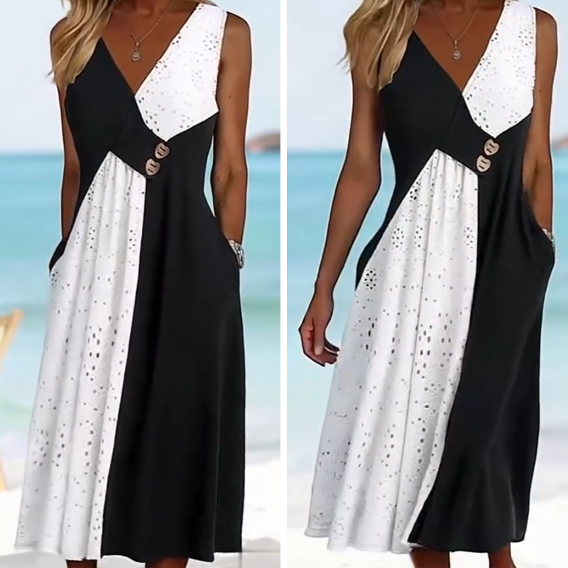 👗 Elegant and fashionable women's patchwork dress