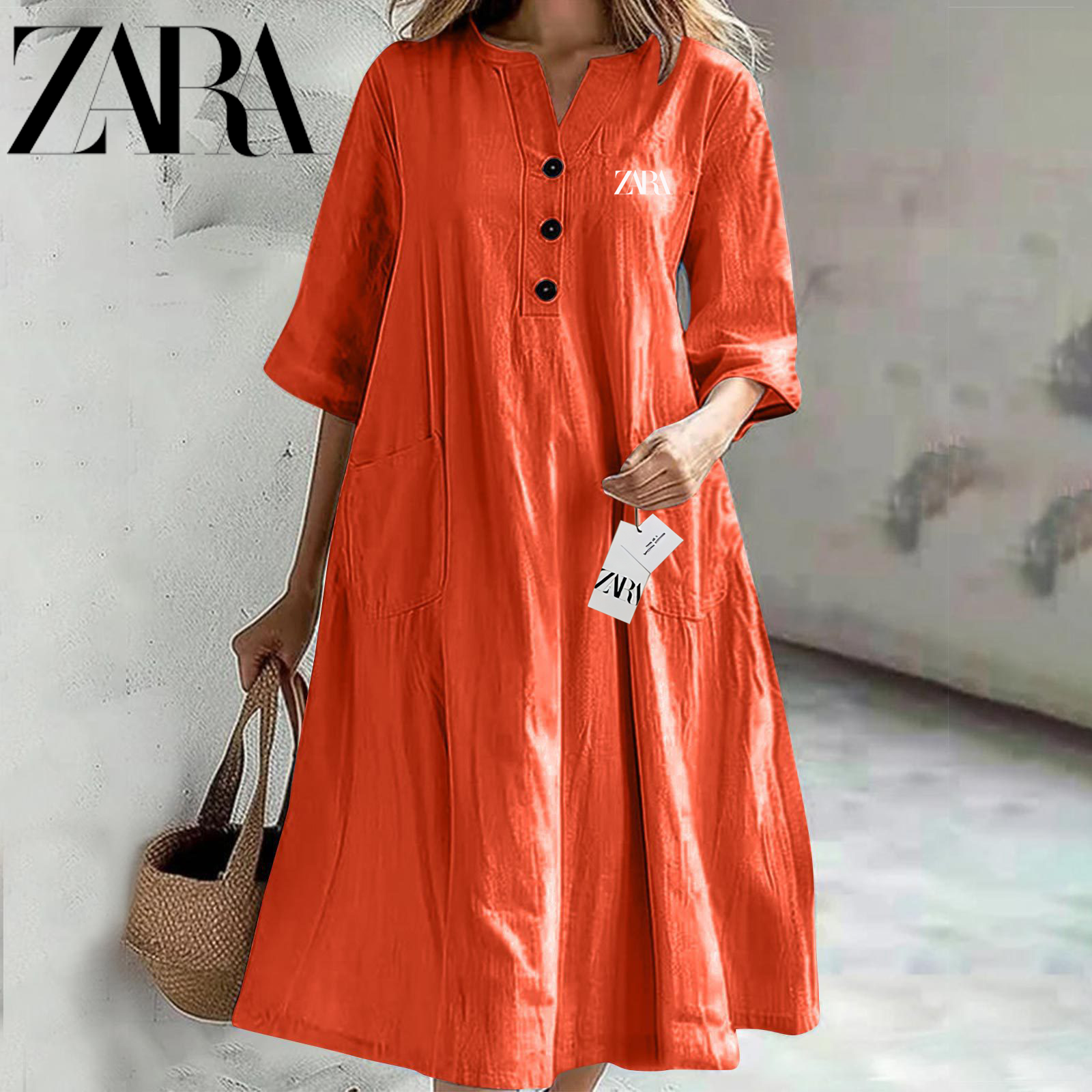 Novidade de verão ZARA – Vestido de algodão | Confortável e elegante