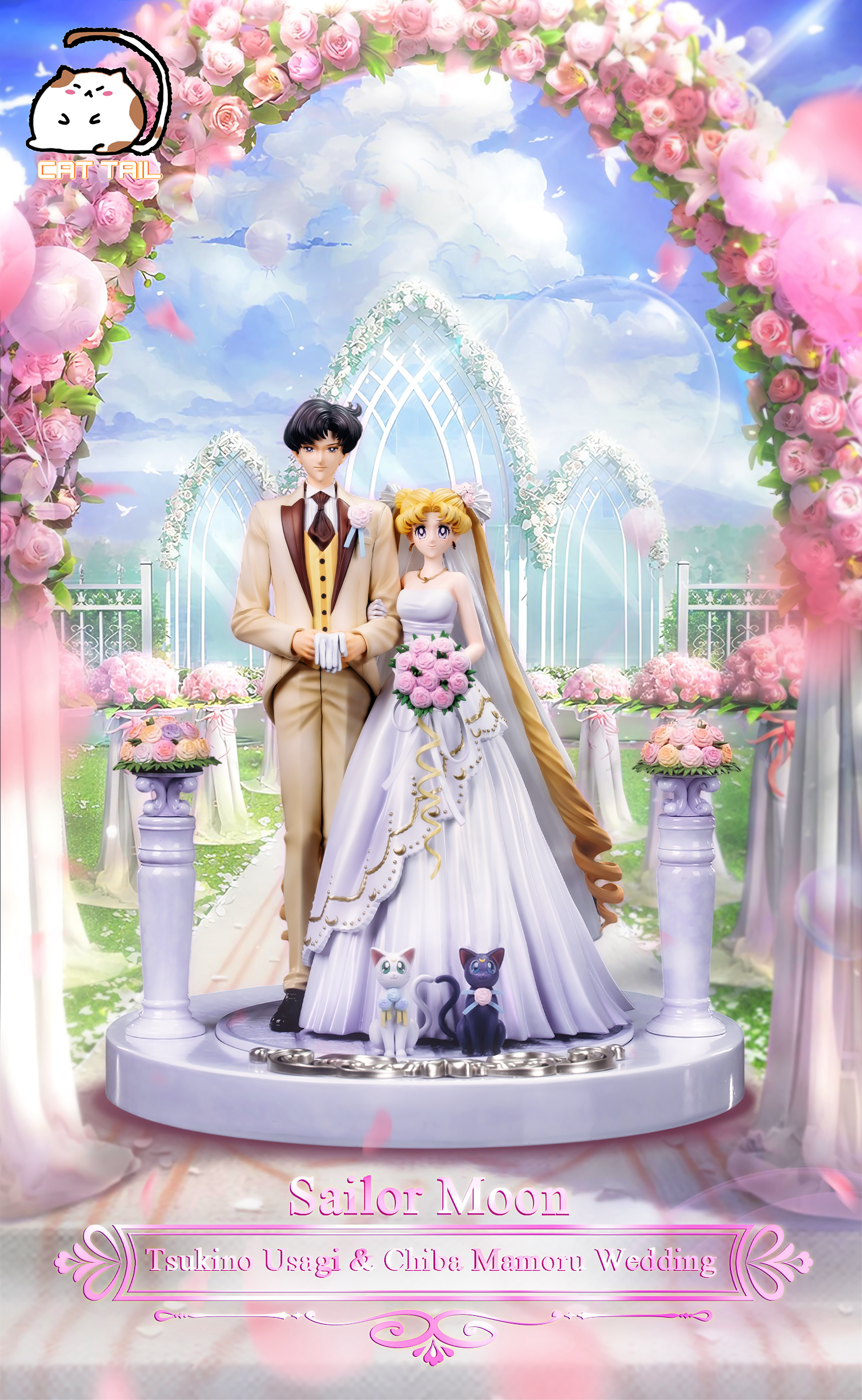 CAT TAIL Studio - Sailor Moon Wedding Couple Series Tsukino Usagi & Mamoru Chiba's Wedding Statue(GK)