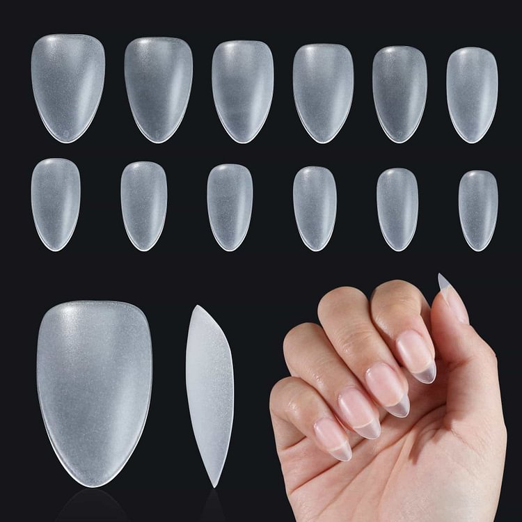 500Pcs 12Sizes Matte Short Almond Nail Tips