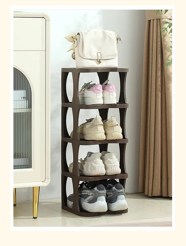 1  layer dustproof plastic shoe rack space saving storage organizer for entryway doorway rental room fits   room types details 12