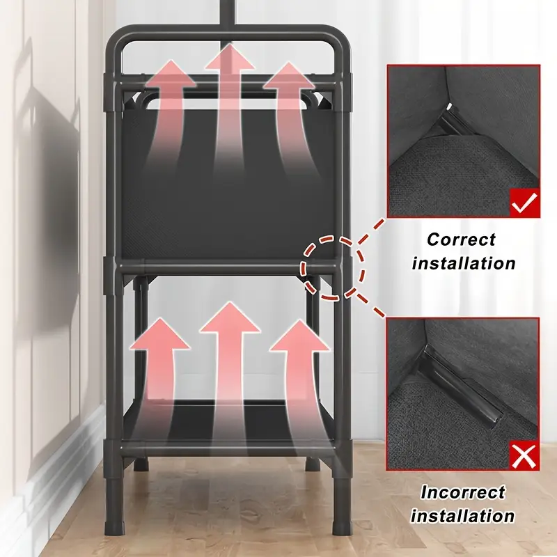 1pc clothing rack with storage bag 3 in 1 garment rack non woven shelves for shoes clothes rack for bedroom hallway entryway details 7