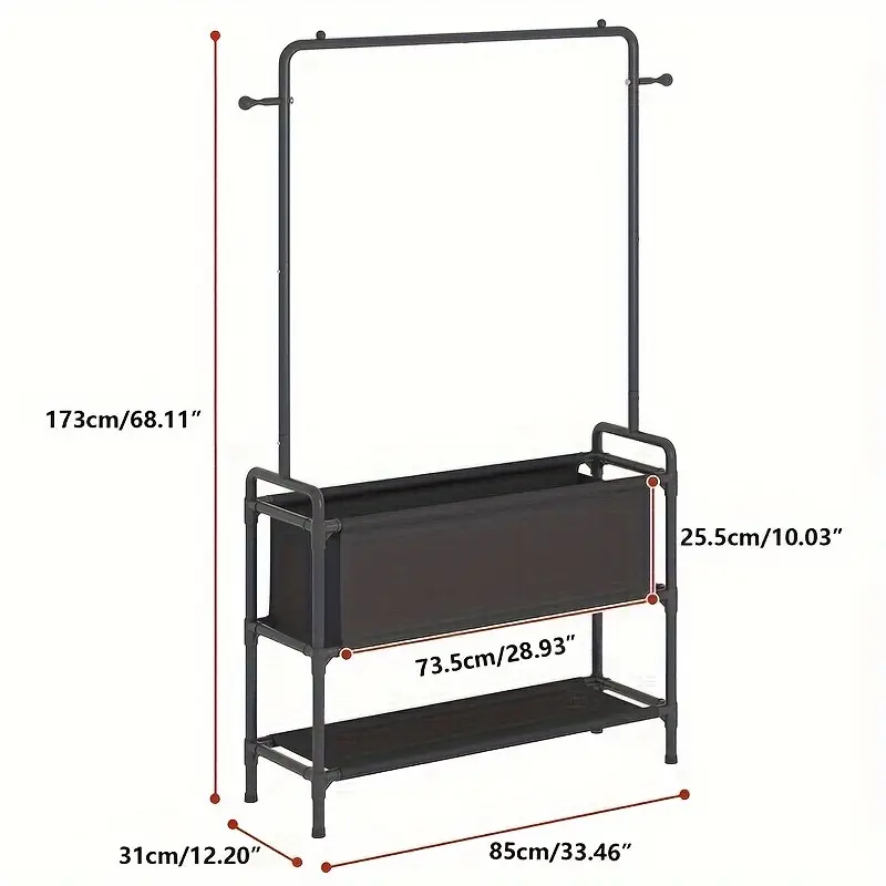 1pc clothing rack with storage bag 3 in 1 garment rack non woven shelves for shoes clothes rack for bedroom hallway entryway details 4
