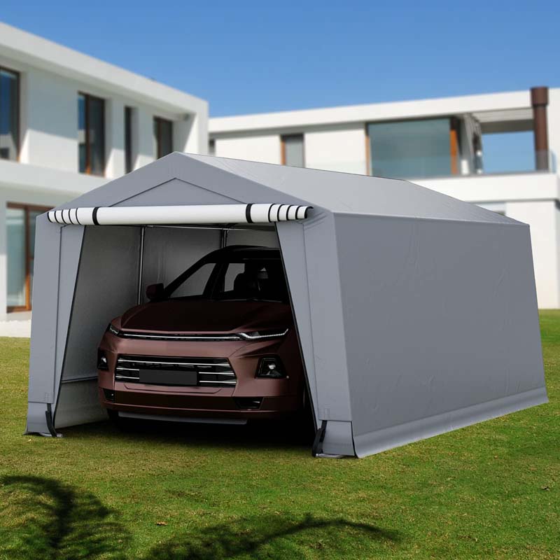 Eletriclife 10 x 20 pies portátil resistente carport dosel garaje con puertas