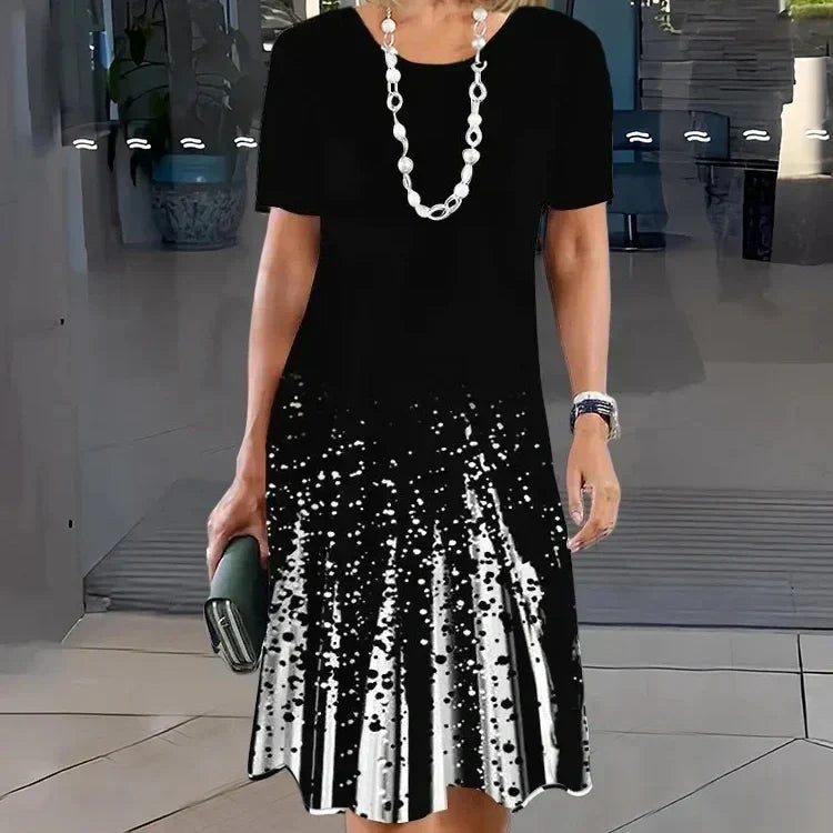 Printed Pleated Dress