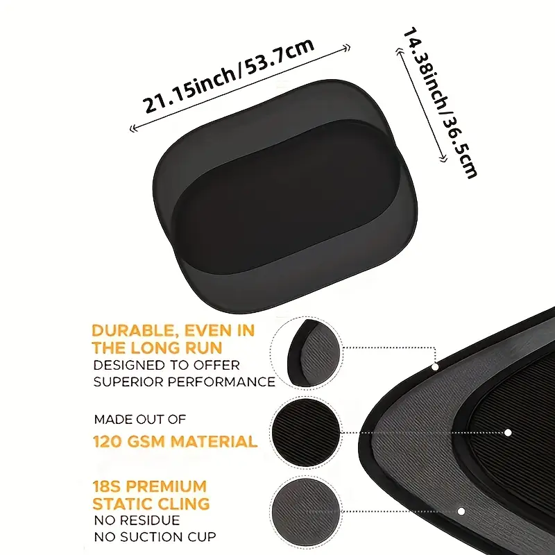 2 4pcs miniature static cling car window shades removable oval nylon mesh     for side driver windows black frame   remove reduces eye   enhances driving   driving   enhancement suction cup attachment flexible window cover sun visor for car details 0