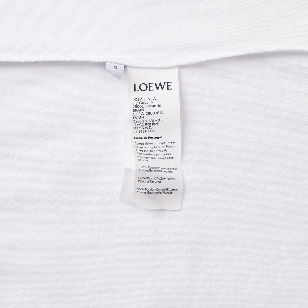 LOEWE羅意威彩繪刺繡短袖白色洗滌圖