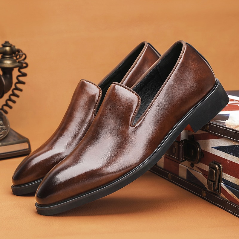 Tegooe The Rossi - Red Bottom Classic Leather Loafers for Men