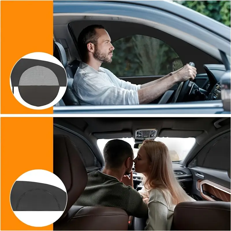 car privacy screen with zipper uv protection insect proof and breathable mesh for car windows details 5