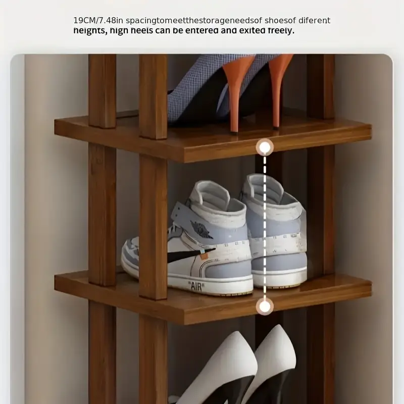 vertical bamboo shoe rack a high and narrow shoe rack manager suitable for small spaces used for bamboo shoe racks at entrances wardrobes corners and doorways details 4