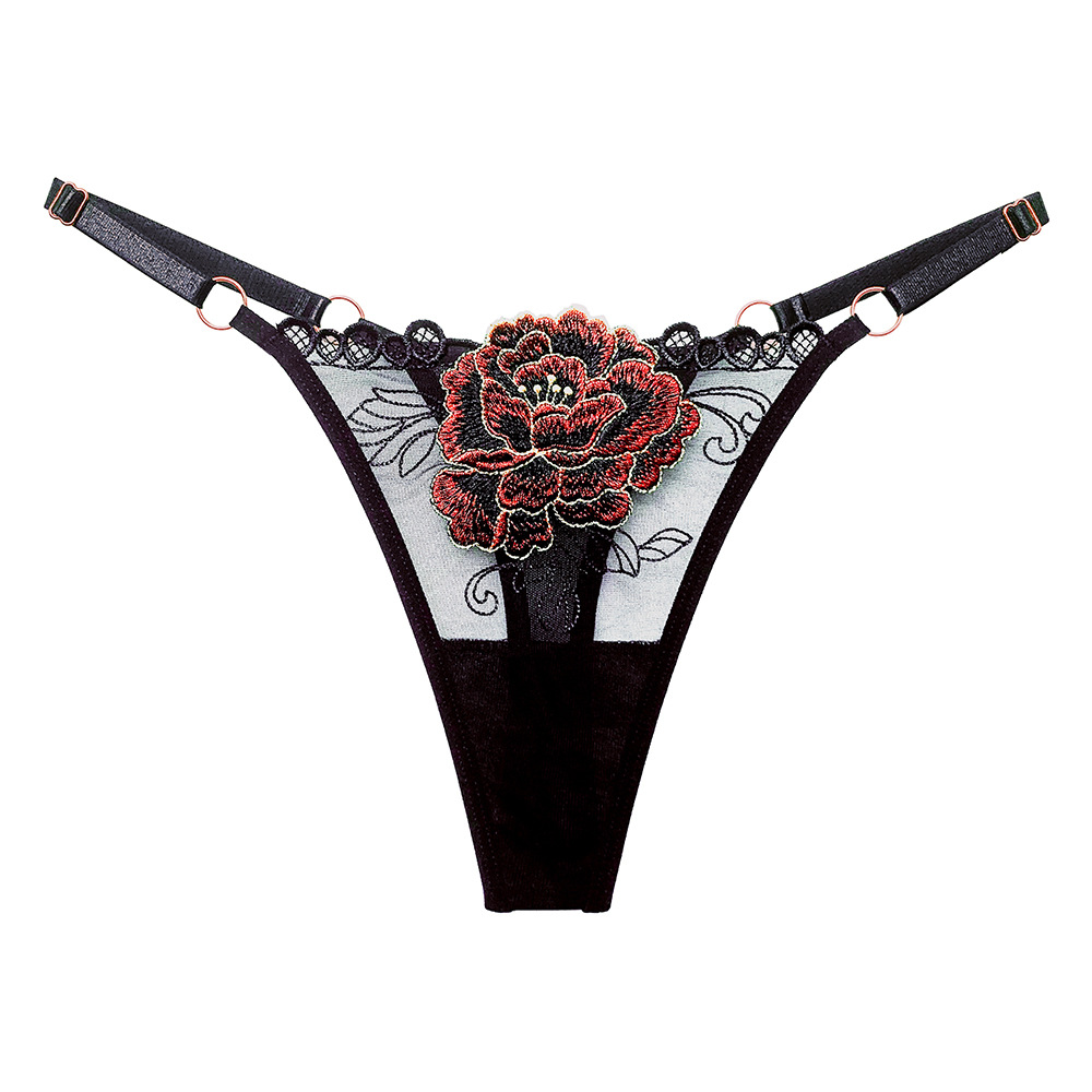 Sexy jacquard breathable mesh sexy thong