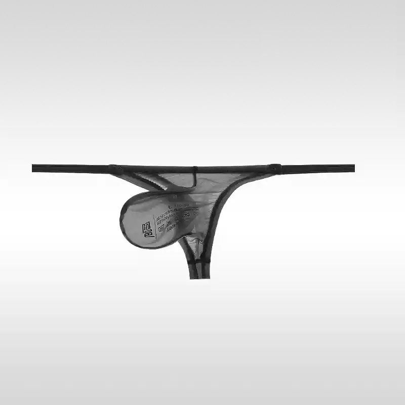 Men's Ice Silk Elastic Silky Thong U-Convex Seamless Sexy Thin Strap Tight T-Pants