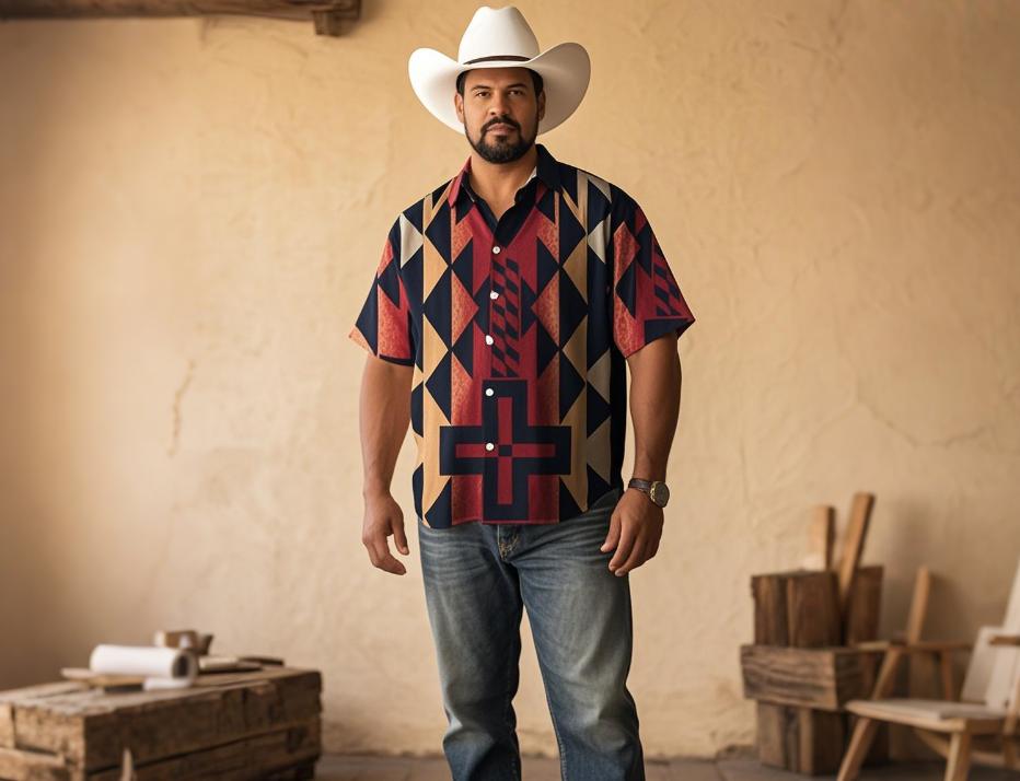 Casual retro Western shirts for big men