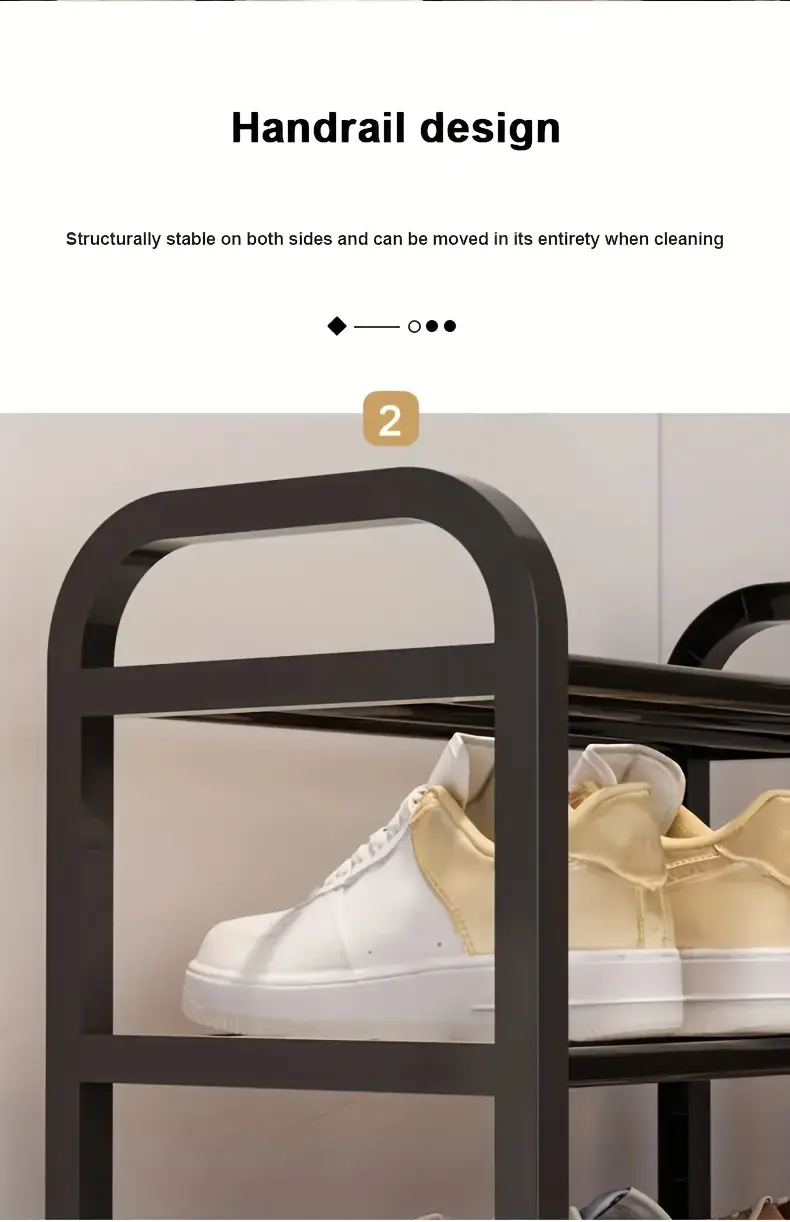 1pc 4 5tier multifunctional shoe organizer rack space saving easy to assemble suitable for entrance foyer and   independent shoe rack black white floor storage rack details 3