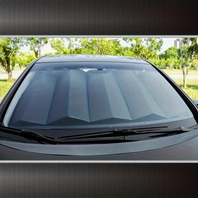 fits all vehicle windshields black folding visor 1pc 63 x 28 5 details 1