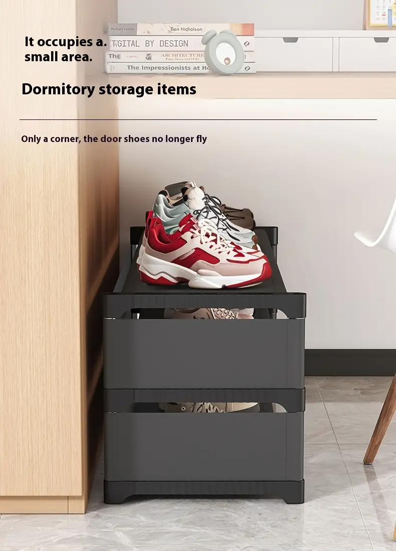 2 tier under bed shoe rack with curtains and wheels space saving storage organizer for dorms and homes white black waterproof plastic multi compartment design for secure footwear storage shoe storage organizer under bed storage details 2