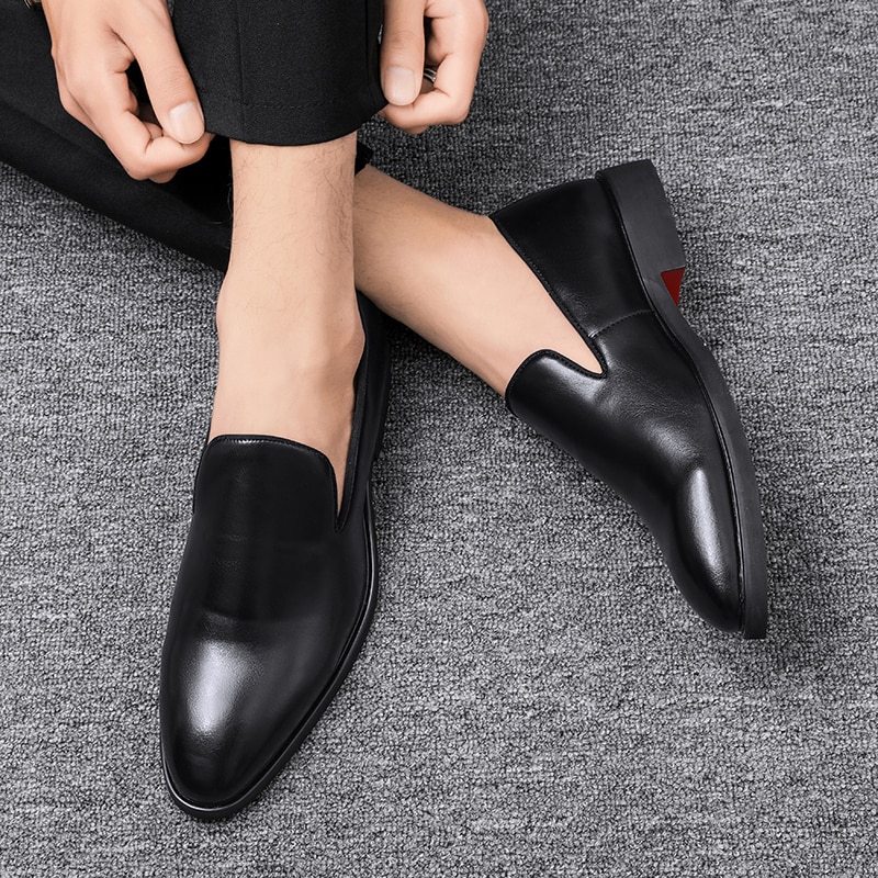 Tegooe The Rossi - Red Bottom Classic Leather Loafers for Men